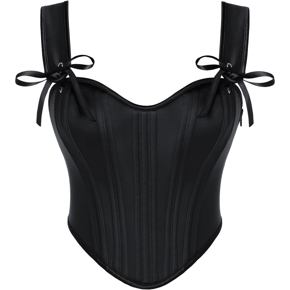 image:imageScarlet Darkness Corset Tops for Women Vintage Sweetheart Fishboned BustierBlack