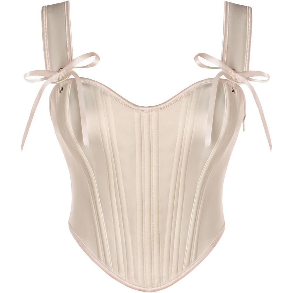 image:imageScarlet Darkness Corset Tops for Women Vintage Sweetheart Fishboned BustierChampagne