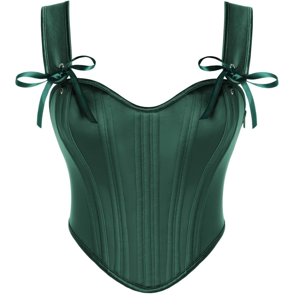 image:imageScarlet Darkness Corset Tops for Women Vintage Sweetheart Fishboned BustierGreen