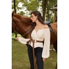 image:imageSCARLET DARKNESS Corset Tops for Women Elastic Neckline Renaissance Shirt Peasant BlouseBeige