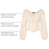 image:imageSCARLET DARKNESS Corset Tops for Women Elastic Neckline Renaissance Shirt Peasant BlouseBeige