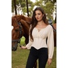image:imageSCARLET DARKNESS Corset Tops for Women Elastic Neckline Renaissance Shirt Peasant BlouseBeige