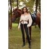 image:imageSCARLET DARKNESS Corset Tops for Women Elastic Neckline Renaissance Shirt Peasant BlouseBeige