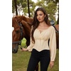 image:imageSCARLET DARKNESS Corset Tops for Women Elastic Neckline Renaissance Shirt Peasant BlousePristine