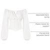image:imageSCARLET DARKNESS Corset Tops for Women Elastic Neckline Renaissance Shirt Peasant BlouseWhite