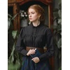 image:imageSCARLET DARKNESS Gothic Victorian Blouse Tops for Women 2026 Cotton Long Sleeve Renaissance ShirtBlack