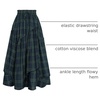 image:imageSCARLRT Darkness Long Skirts for Women Renaissance Flowy Pirate Maxi SkirtBlue Green Plaid