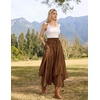 image:imageSCARLRT Darkness Long Skirts for Women Renaissance Flowy Pirate Maxi SkirtBrown