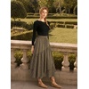 image:imageSCARLRT Darkness Long Skirts for Women Renaissance Flowy Pirate Maxi SkirtBrown Plaid