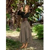 image:imageSCARLRT Darkness Long Skirts for Women Renaissance Flowy Pirate Maxi SkirtBrown Plaid