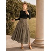 image:imageSCARLRT Darkness Long Skirts for Women Renaissance Flowy Pirate Maxi SkirtBrown Plaid