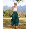 image:imageSCARLRT Darkness Long Skirts for Women Renaissance Flowy Pirate Maxi SkirtDeep Green