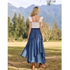 image:imageSCARLRT Darkness Long Skirts for Women Renaissance Flowy Pirate Maxi SkirtDenim Blue