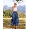 image:imageSCARLRT Darkness Long Skirts for Women Renaissance Flowy Pirate Maxi SkirtDenim Blue