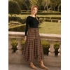 image:imageSCARLRT Darkness Long Skirts for Women Renaissance Flowy Pirate Maxi SkirtEarthy Brown Plaid