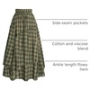 image:imageSCARLRT Darkness Long Skirts for Women Renaissance Flowy Pirate Maxi SkirtGreen Yellow Plaid