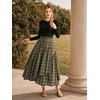 image:imageSCARLRT Darkness Long Skirts for Women Renaissance Flowy Pirate Maxi SkirtGreen Yellow Plaid