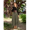 image:imageSCARLRT Darkness Long Skirts for Women Renaissance Flowy Pirate Maxi SkirtGreen Yellow Plaid