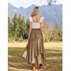 image:imageSCARLRT Darkness Long Skirts for Women Renaissance Flowy Pirate Maxi SkirtKhaki