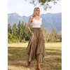 image:imageSCARLRT Darkness Long Skirts for Women Renaissance Flowy Pirate Maxi SkirtKhaki
