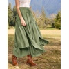 image:imageSCARLRT Darkness Long Skirts for Women Renaissance Flowy Pirate Maxi SkirtLight Green