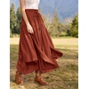 image:imageSCARLRT Darkness Long Skirts for Women Renaissance Flowy Pirate Maxi SkirtRust