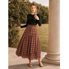 image:imageSCARLRT Darkness Long Skirts for Women Renaissance Flowy Pirate Maxi SkirtRustic Red Plaid