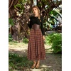 image:imageSCARLRT Darkness Long Skirts for Women Renaissance Flowy Pirate Maxi SkirtRustic Red Plaid