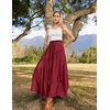 image:imageSCARLRT Darkness Long Skirts for Women Renaissance Flowy Pirate Maxi SkirtWine