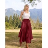 image:imageSCARLRT Darkness Long Skirts for Women Renaissance Flowy Pirate Maxi SkirtWine