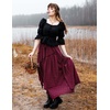 image:imageSCARLRT Darkness Long Skirts for Women Renaissance Flowy Pirate Maxi SkirtWine Plaid