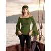 image:imageScarlet Darkness Bell Sleeve Tops for Women Renaissance Peasant BlouseArmy Green