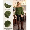 image:imageScarlet Darkness Bell Sleeve Tops for Women Renaissance Peasant BlouseArmy Green