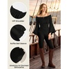 image:imageScarlet Darkness Bell Sleeve Tops for Women Renaissance Peasant BlouseBlack