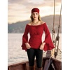image:imageScarlet Darkness Bell Sleeve Tops for Women Renaissance Peasant BlouseDark Red