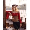 image:imageScarlet Darkness Bell Sleeve Tops for Women Renaissance Peasant BlouseDark Red