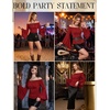 image:imageScarlet Darkness Bell Sleeve Tops for Women Renaissance Peasant BlouseDark Red