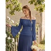 image:imageScarlet Darkness Bell Sleeve Tops for Women Renaissance Peasant BlouseNavy