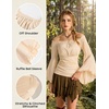 image:imageScarlet Darkness Bell Sleeve Tops for Women Renaissance Peasant BlouseOyster White