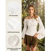 image:imageScarlet Darkness Bell Sleeve Tops for Women Renaissance Peasant BlouseWhite