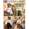image:imageScarlet Darkness Bell Sleeve Tops for Women Renaissance Peasant BlouseWhite