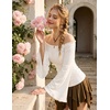 image:imageScarlet Darkness Bell Sleeve Tops for Women Renaissance Peasant BlouseWhite