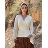 image:imageScarlet Darkness Bell Sleeve Tops for Women Renaissance Pirate ShirtApricot