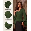 image:imageScarlet Darkness Bell Sleeve Tops for Women Renaissance Pirate ShirtDark Green