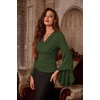 image:imageScarlet Darkness Bell Sleeve Tops for Women Renaissance Pirate ShirtDark Green