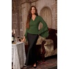 image:imageScarlet Darkness Bell Sleeve Tops for Women Renaissance Pirate ShirtDark Green
