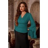image:imageScarlet Darkness Bell Sleeve Tops for Women Renaissance Pirate ShirtMalachite Green