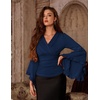 image:imageScarlet Darkness Bell Sleeve Tops for Women Renaissance Pirate ShirtNavy Blue