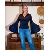 image:imageScarlet Darkness Bell Sleeve Tops for Women Renaissance Pirate ShirtNavy Blue