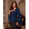 image:imageScarlet Darkness Bell Sleeve Tops for Women Renaissance Pirate ShirtNavy Blue